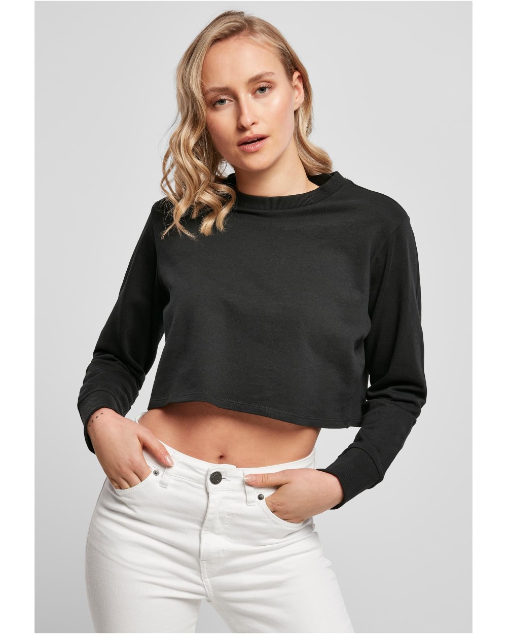 Sweat-shirts personnalisable BUILD YOUR BRAND Ladies´ Terry Cropped Crew