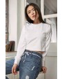 BUILD YOUR BRAND Ladies´ Terry Cropped Crew Sweatshirts personalisierbar