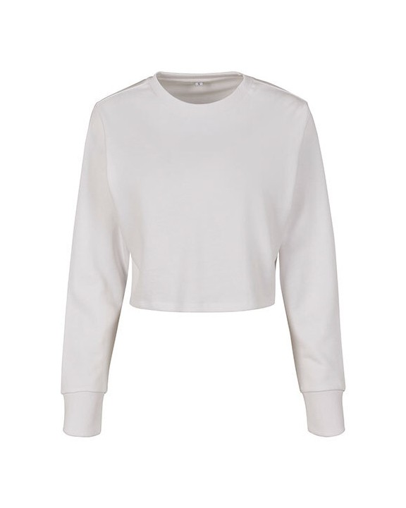 BUILD YOUR BRAND Ladies´ Terry Cropped Crew Sweatshirts personalisierbar
