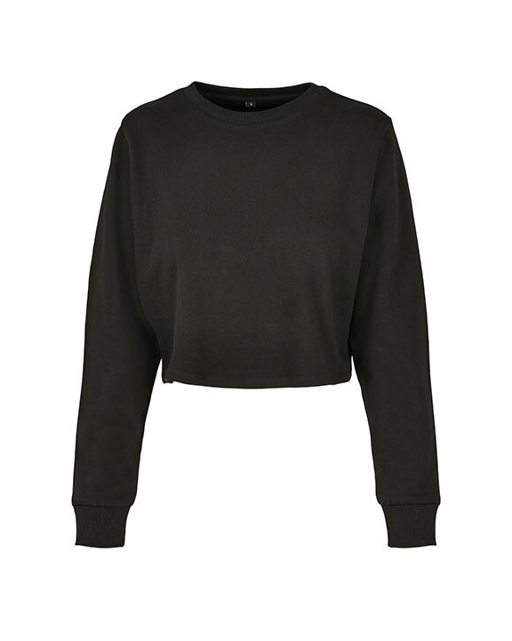 BUILD YOUR BRAND Ladies´ Terry Cropped Crew Sweatshirts personalisierbar