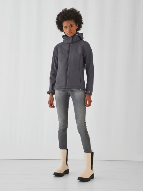 Softshells à personnaliser B&C HOODED SOFTSHELL WOMEN 