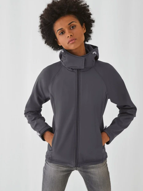 Softshells à personnaliser B&C HOODED SOFTSHELL WOMEN 