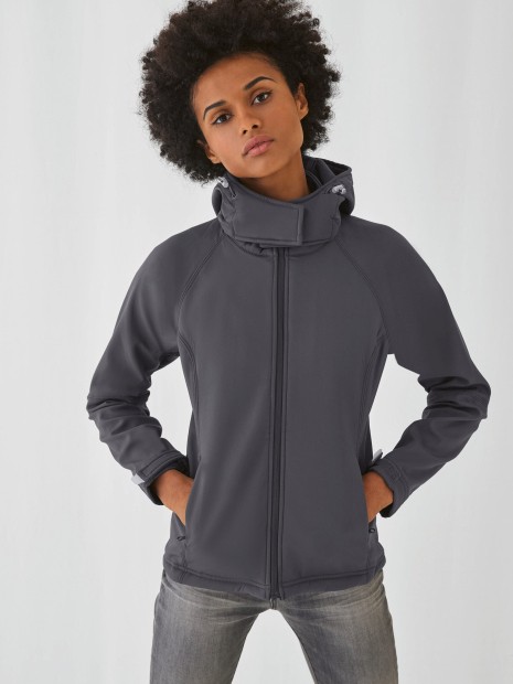 Softshells à personnaliser B&C HOODED SOFTSHELL WOMEN 