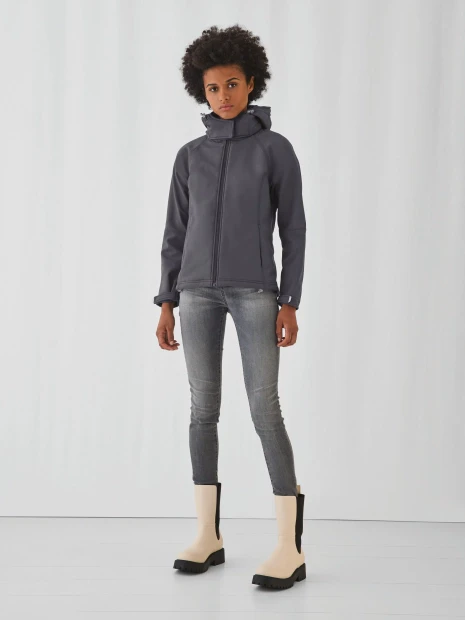 Softshells à personnaliser B&C HOODED SOFTSHELL WOMEN 