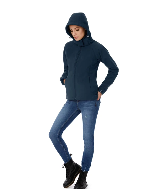 Softshells à personnaliser B&C HOODED SOFTSHELL WOMEN 