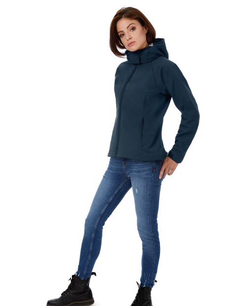 Softshells à personnaliser B&C HOODED SOFTSHELL WOMEN 