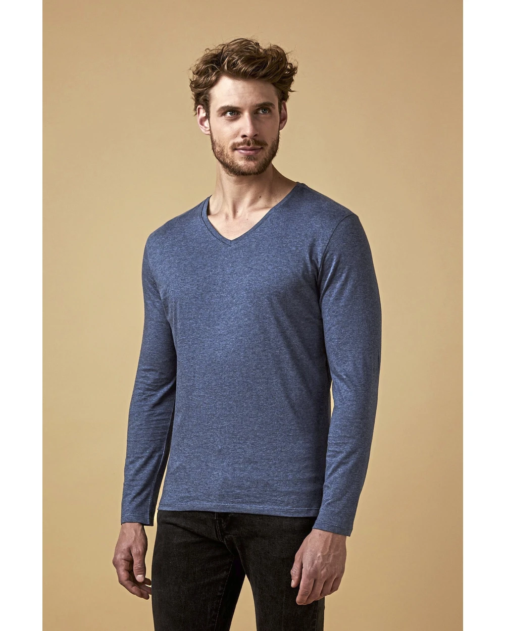 T-Shirts personnalisable PROMODORO Men´s V-Neck T-Shirt Longsleeve