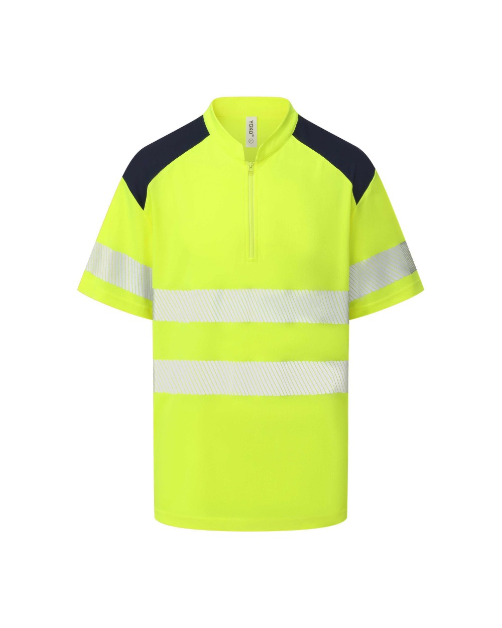 Polo's YOKO Hi-vis mandarin collar Zip Neck Comfort Trim polo (HVJ230) voor bedrukking &amp; borduring