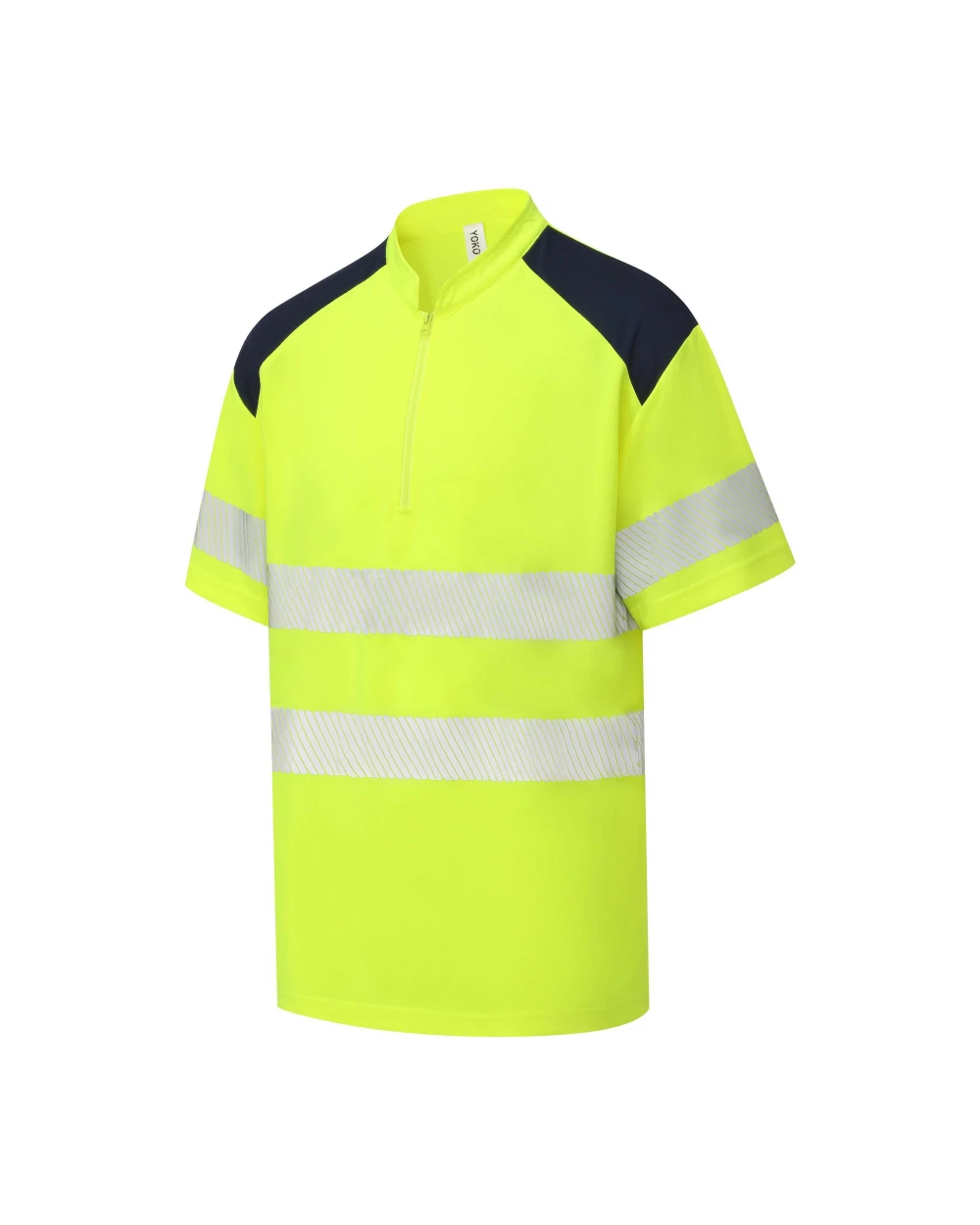YOKO Hi-vis mandarin collar Zip Neck Comfort Trim polo (HVJ230) Poloshirts personalisierbar