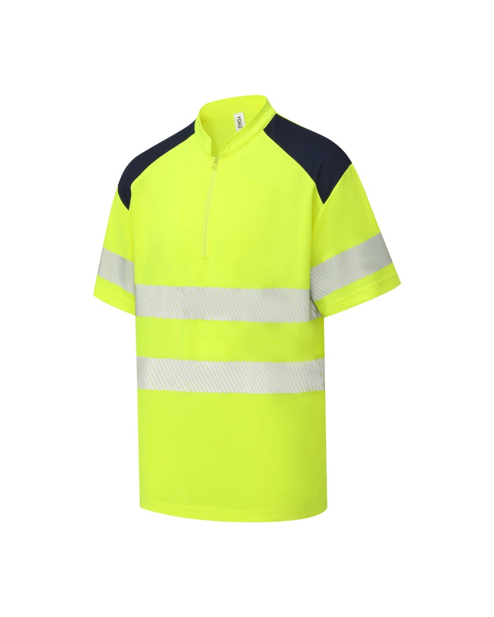 Polo's YOKO Hi-vis mandarin collar Zip Neck Comfort Trim polo (HVJ230) voor bedrukking &amp; borduring