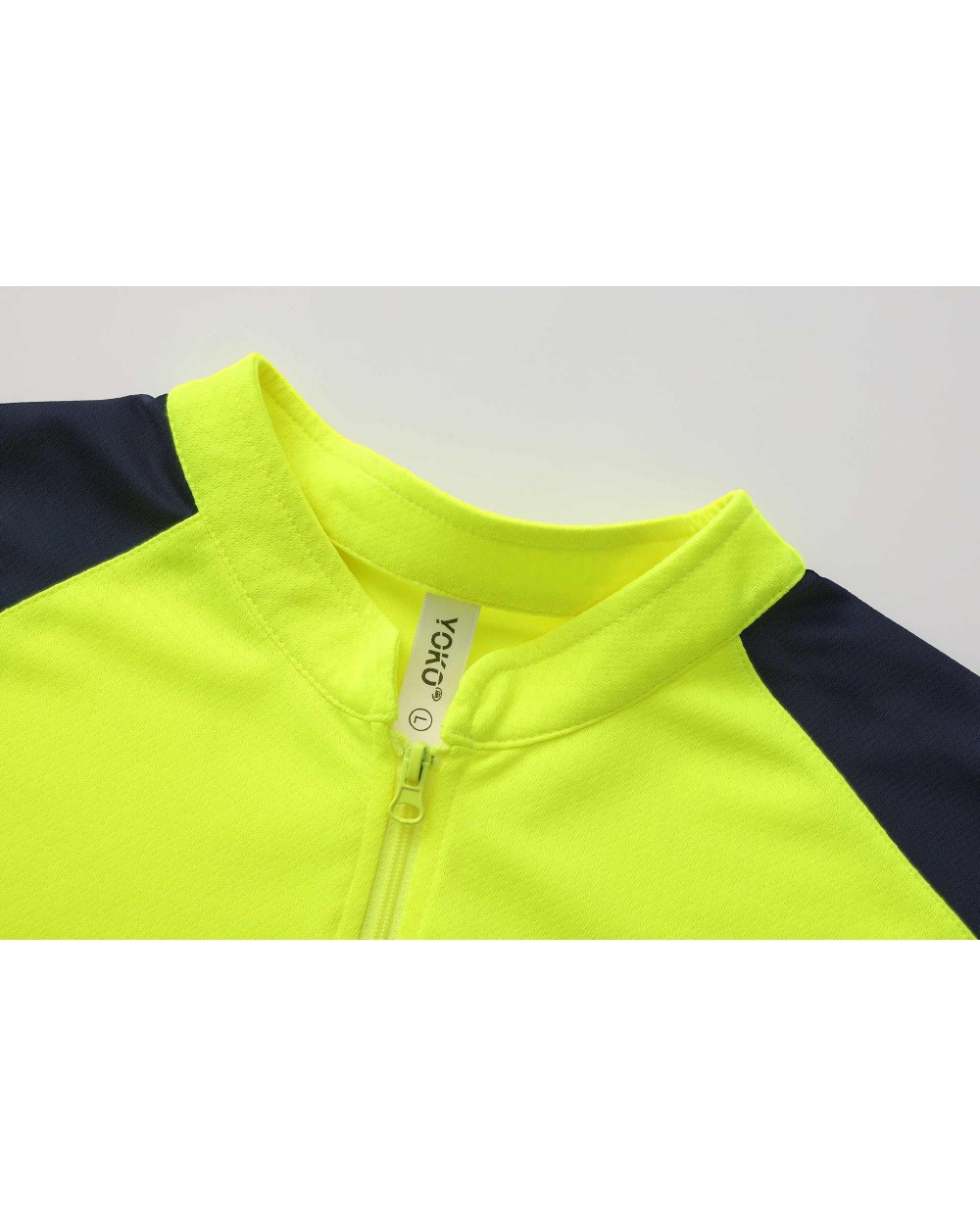 YOKO Hi-vis mandarin collar Zip Neck Comfort Trim polo (HVJ230) Poloshirts personalisierbar
