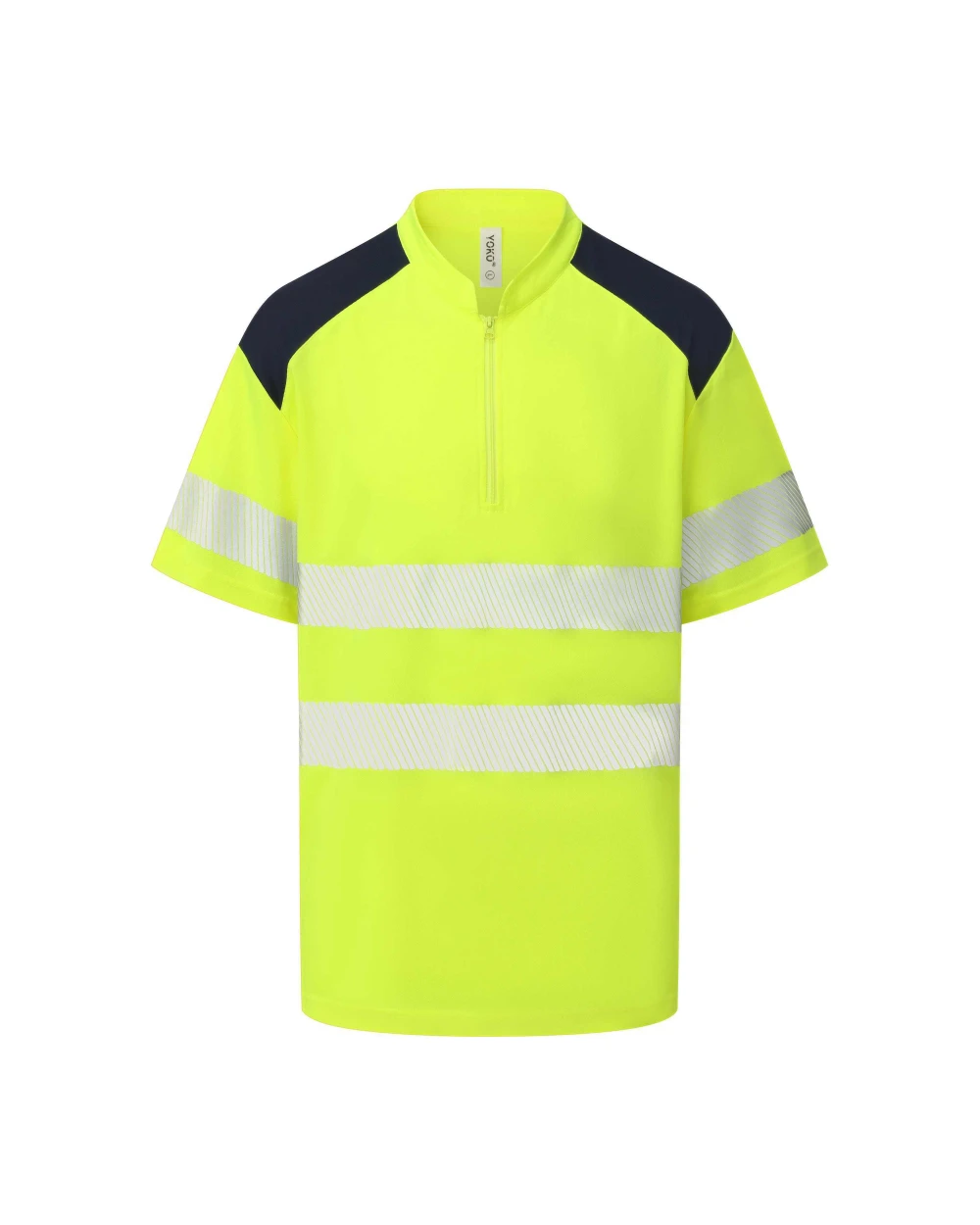 Polo's YOKO Hi-vis mandarin collar Zip Neck Comfort Trim polo (HVJ230) voor bedrukking &amp; borduring