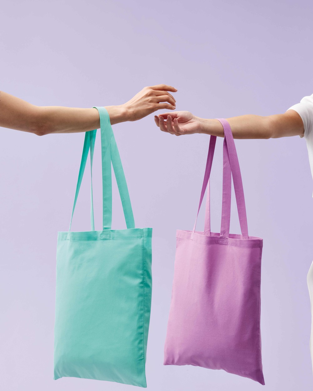 Tassen & Zakken NUTSHELL Cotton shopper long handle voor bedrukking &amp; borduring