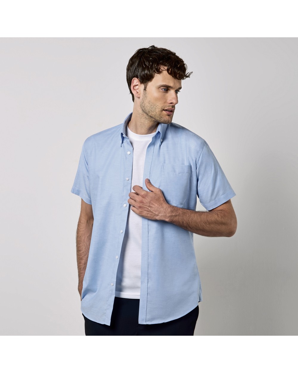 Chemises personnalisable KUSTOM KIT Slim Fit Workwear Oxford Shirt Short Sleeve