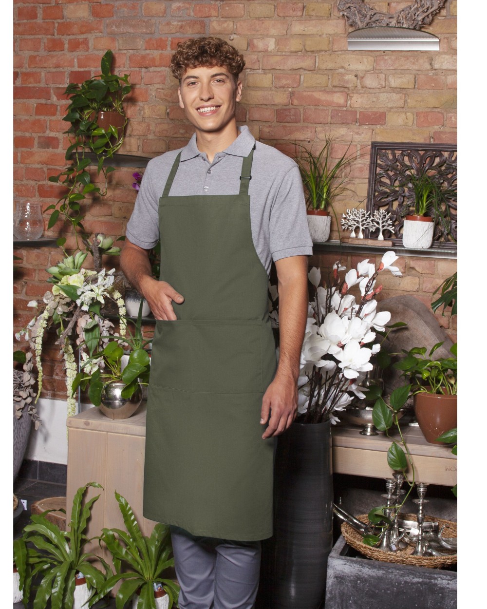 Tabliers personnalisable KARLOWSKY BIB APRON BASIC WITH BUCKLE AND POCKET