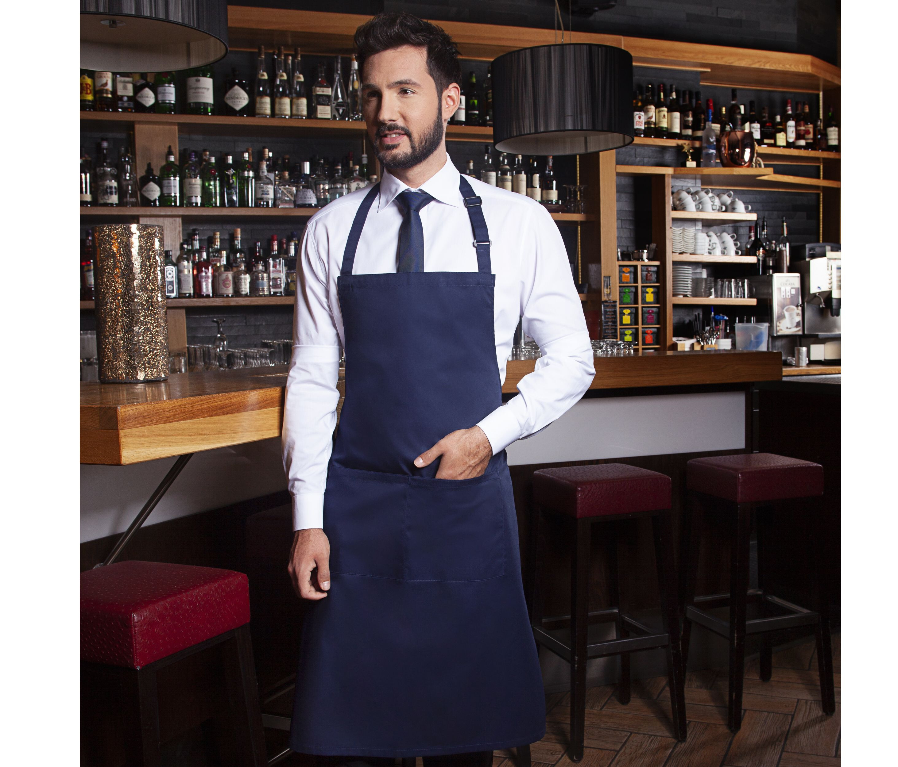 KARLOWSKY Bib Apron Basic with Buckle and Pocket Schürzen personalisierbar