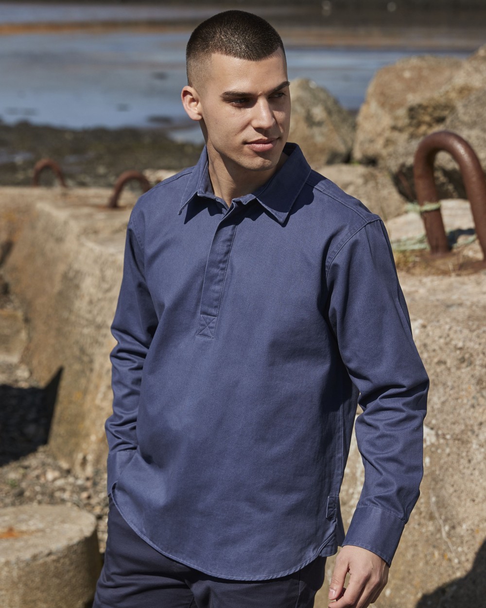 FRONT ROW PULLOVER DRILL SHIRT Hemden personalisierbar