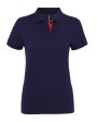 ASQUITH & FOX Women´s Classic Fit Contrast Polo Poloshirts personalisierbar