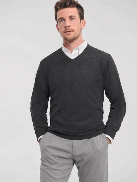 Pulls à personnaliser RUSSELL Pullover homme col v 
