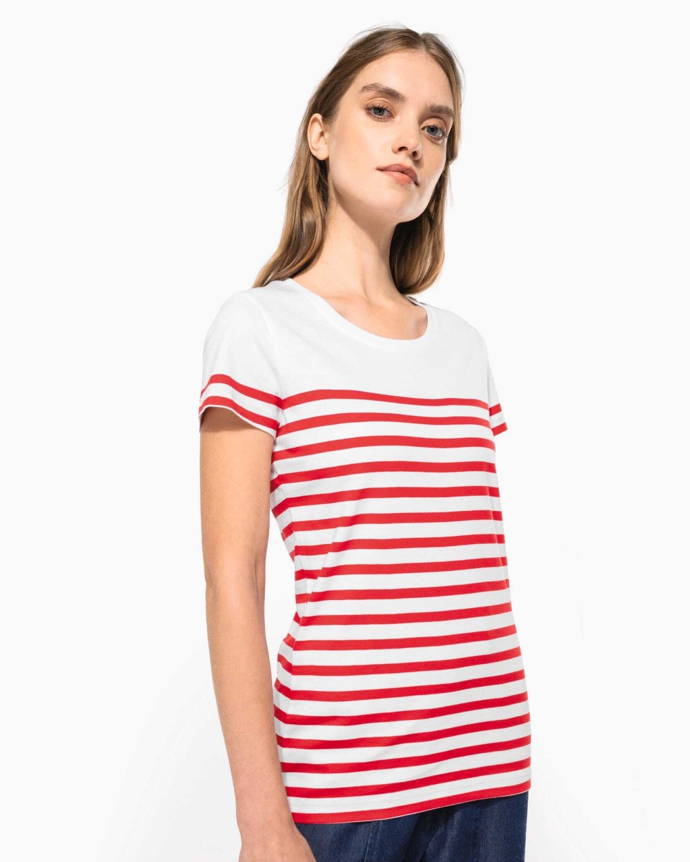 T-Shirts personnalisable KARIBAN T-shirt marin col rond Bio femme