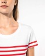 KARIBAN T-Shirt im Marine-Stil mit Rundhalsausschnitt Bio Damen T-Shirts personalisierbar