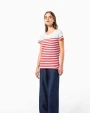 KARIBAN T-Shirt im Marine-Stil mit Rundhalsausschnitt Bio Damen T-Shirts personalisierbar