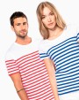 KARIBAN T-Shirt im Marine-Stil mit Rundhalsausschnitt Bio Damen T-Shirts personalisierbar