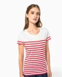 KARIBAN T-Shirt im Marine-Stil mit Rundhalsausschnitt Bio Damen T-Shirts personalisierbar