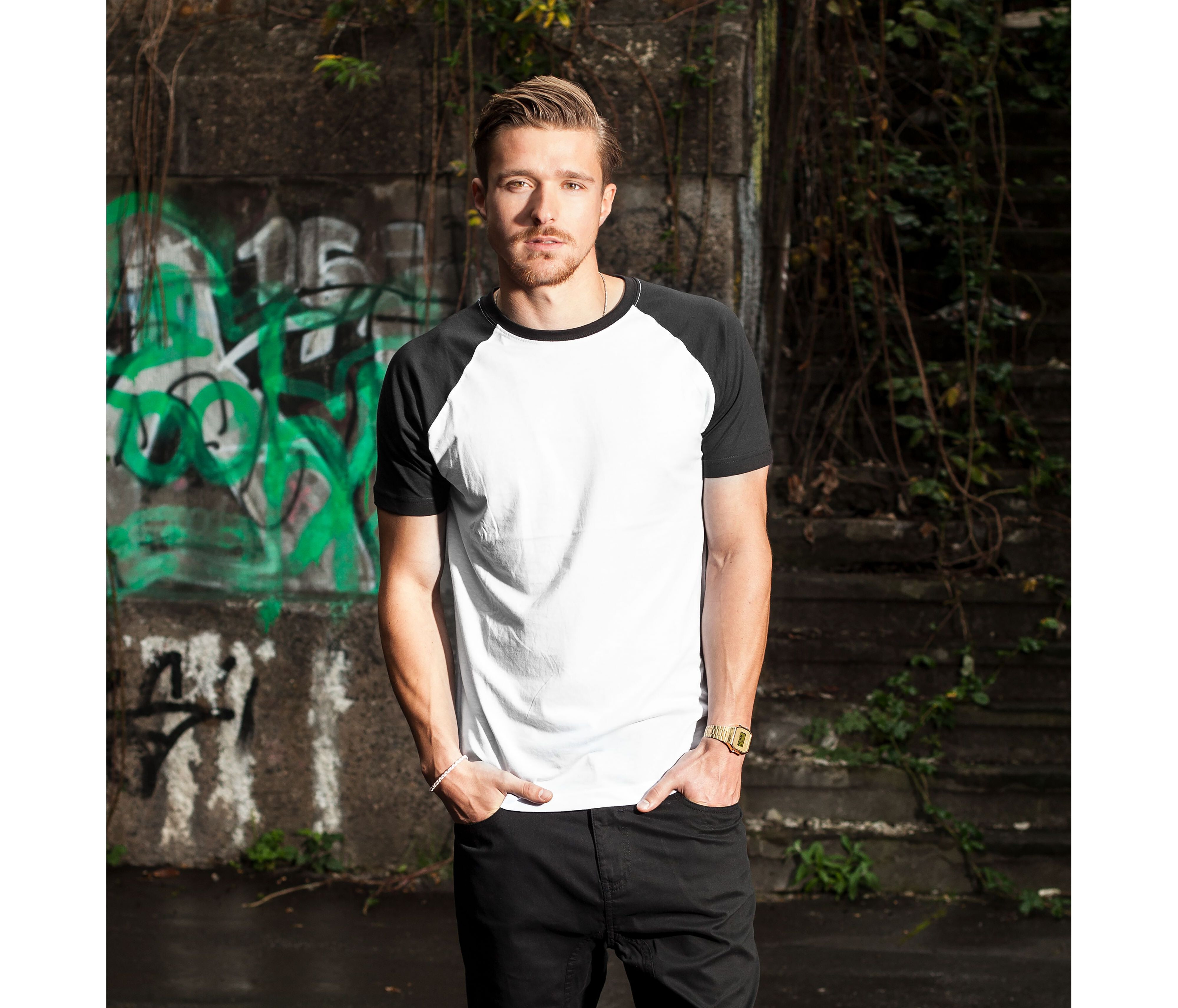 T-Shirts personnalisable BUILD YOUR BRAND RAGLAN CONTRAST TEE
