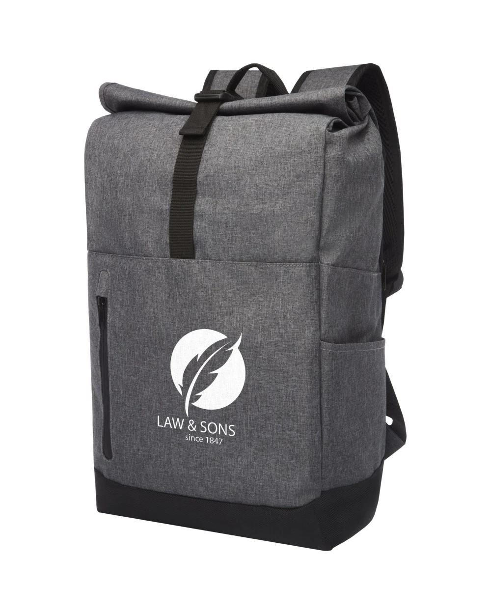4DO Hoss 15,6" GRS recycelter Rolltop Laptop-Rucksack 12L Taschen personalisierbar