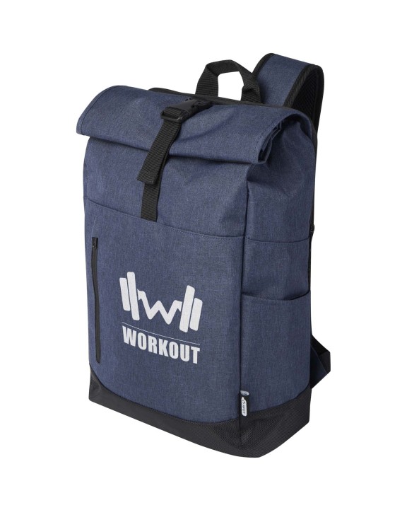 4DO Hoss 15,6" GRS recycelter Rolltop Laptop-Rucksack 12L Taschen personalisierbar