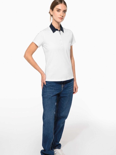 Polos à personnaliser KARIBAN Polo jersey bicolore femme 