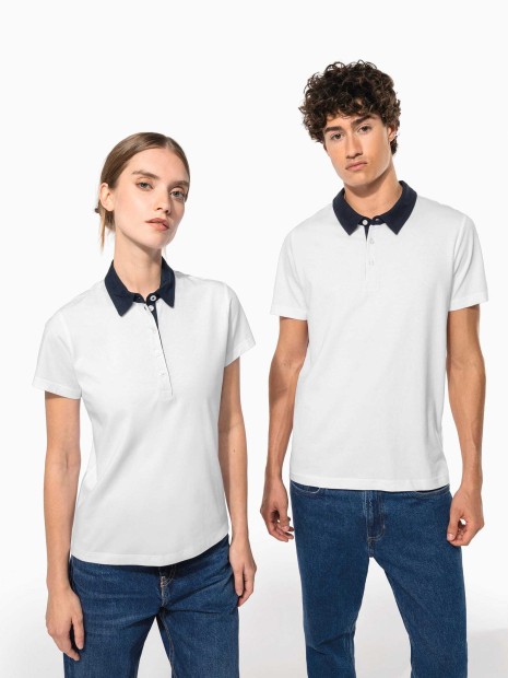 Polos à personnaliser KARIBAN Polo jersey bicolore femme 