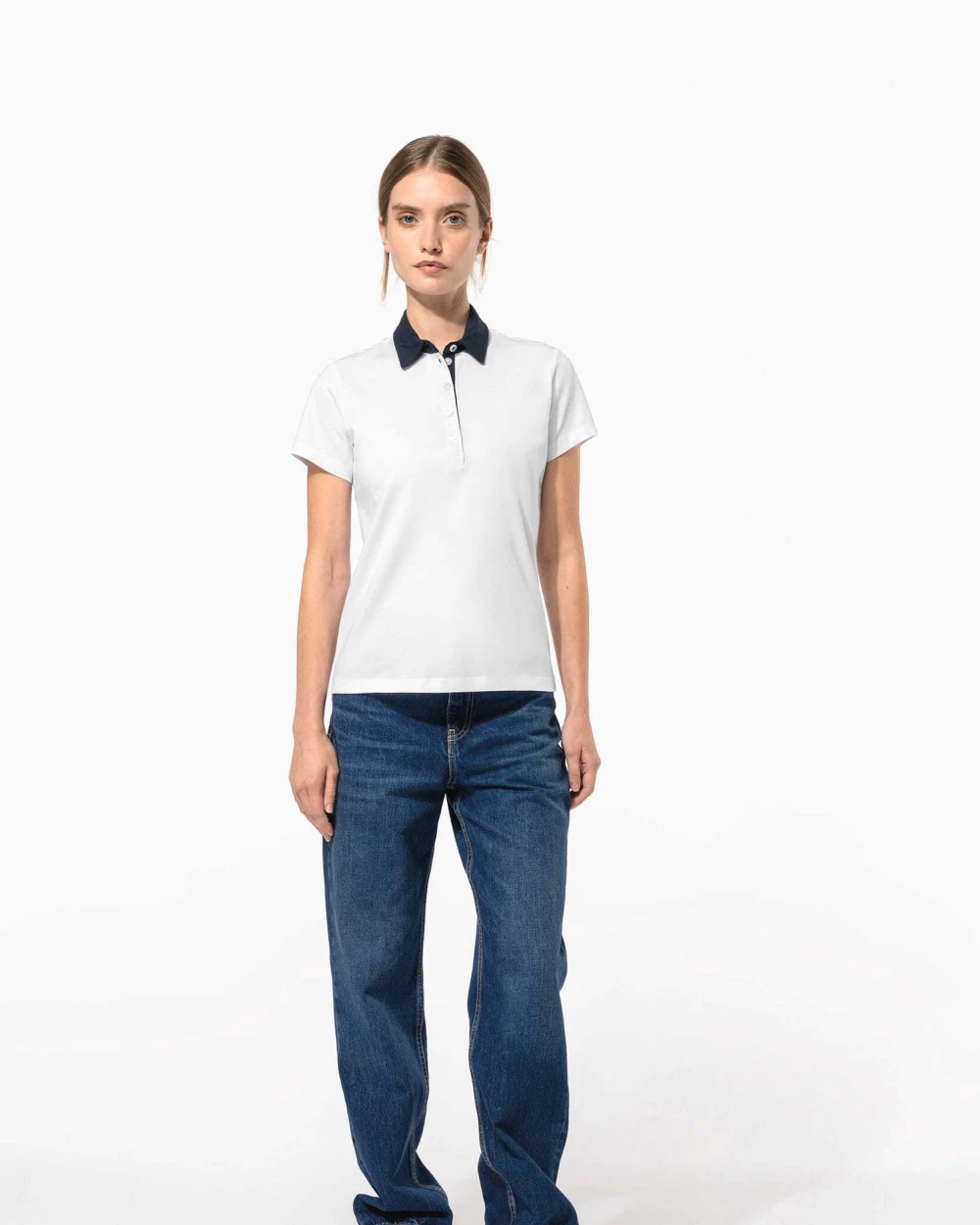 Polos personnalisable KARIBAN Polo jersey bicolore femme