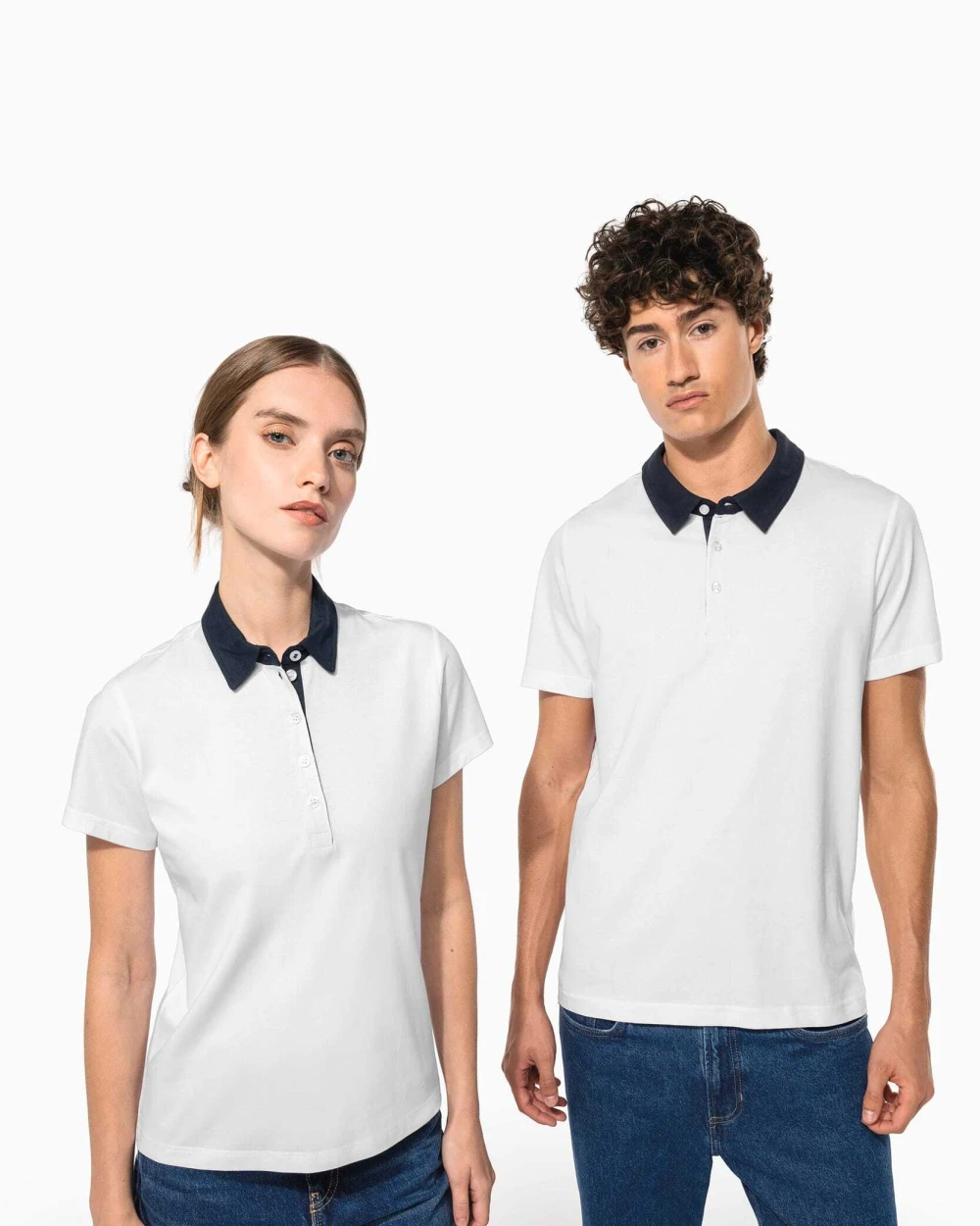 Polos personnalisable KARIBAN Polo jersey bicolore femme