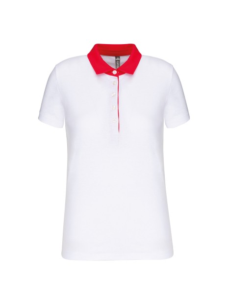 KARIBAN Polo jersey bicolore femme /api/colors/9f92a202-c244-4977-9a4f-b1dea2a1d7fd personnalisable