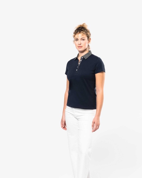 Polos personnalisable KARIBAN Polo jersey bicolore femme