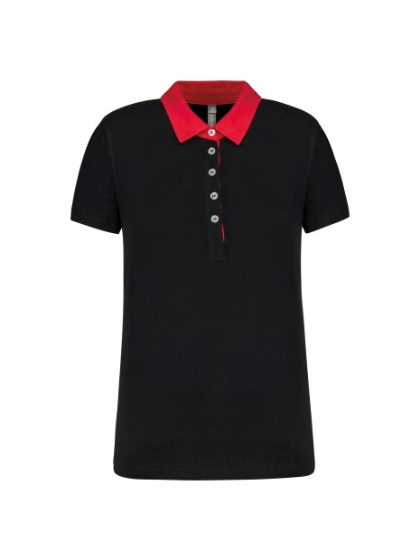 KARIBAN Polo jersey bicolore femme /api/colors/b084ccc6-964d-4c40-a33e-0f276869188a personnalisable