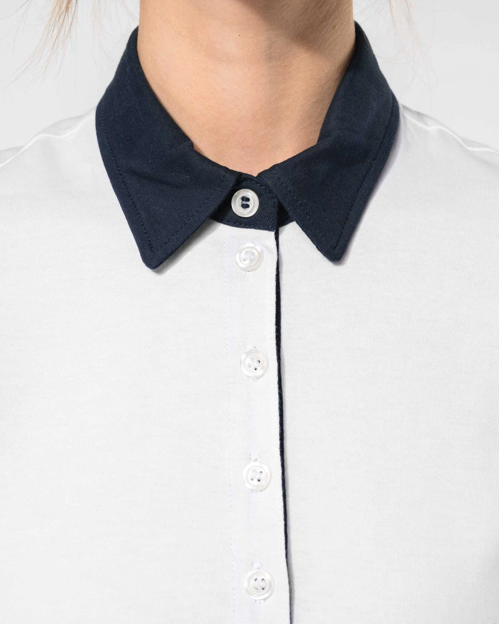 Polos personnalisable KARIBAN Polo jersey bicolore femme