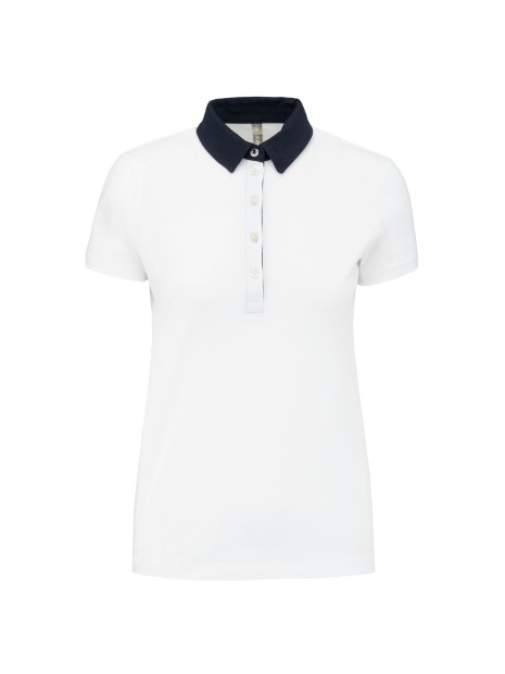 KARIBAN Polo jersey bicolore femme /api/colors/7106f99d-2e20-4f66-8e9f-e598d6240563 personnalisable