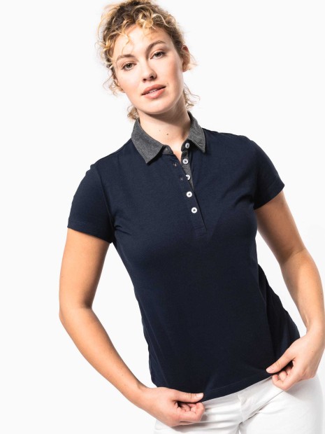 Polos à personnaliser KARIBAN Polo jersey bicolore femme 
