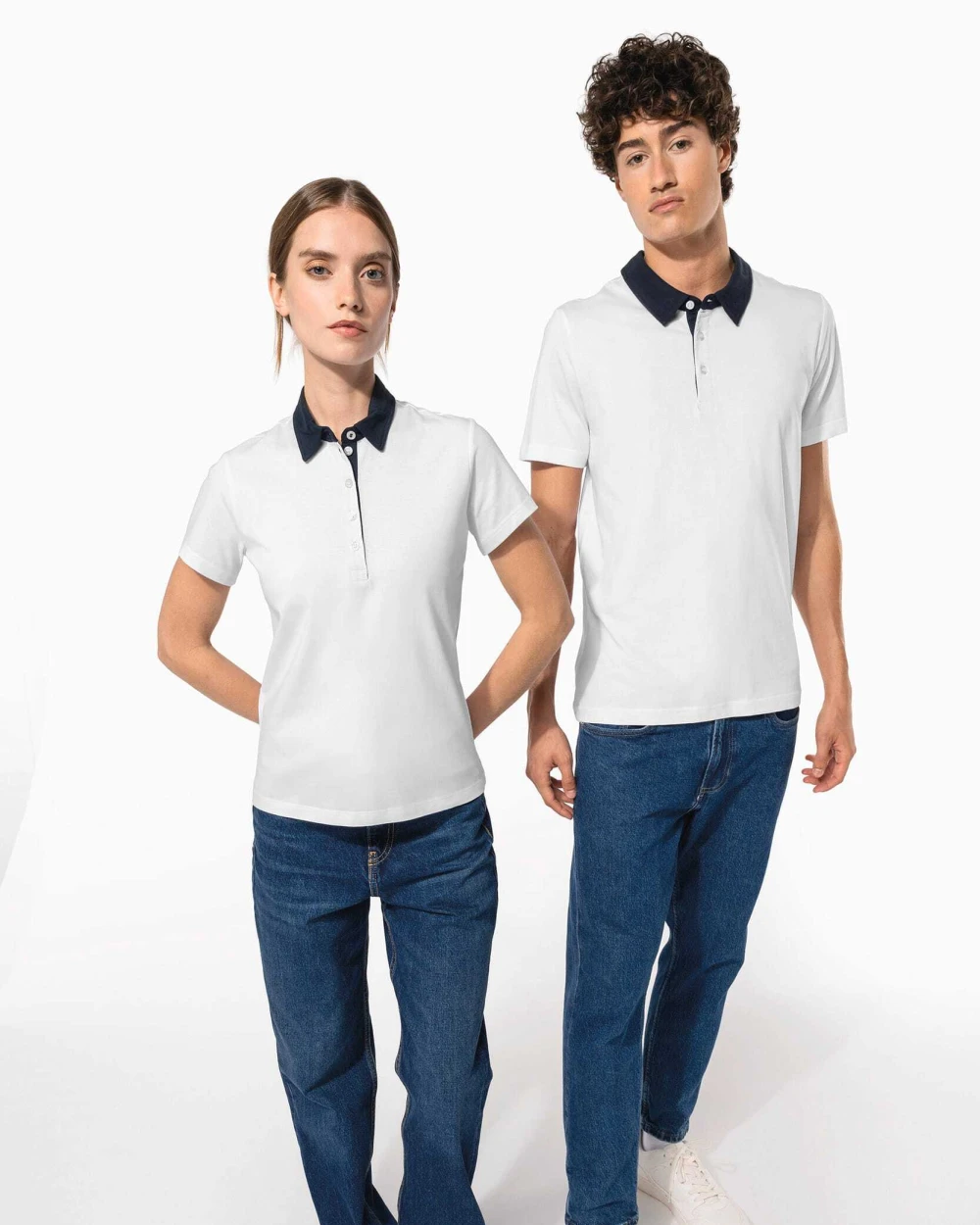 Polo's KARIBAN Tweekleurige damespolo jersey voor bedrukking &amp; borduring