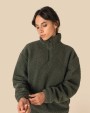 Sweat-shirts personnalisable SPASSO Sweat-shirt 1/4 zip à épaules tombantes en sherpa unisexe