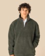Sweat-shirts personnalisable SPASSO Sweat-shirt 1/4 zip à épaules tombantes en sherpa unisexe