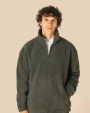 Polar Fleeces SPASSO Uniseks sweater van sherpa met kwartrits en afhangende schouders voor bedrukking &amp; borduring