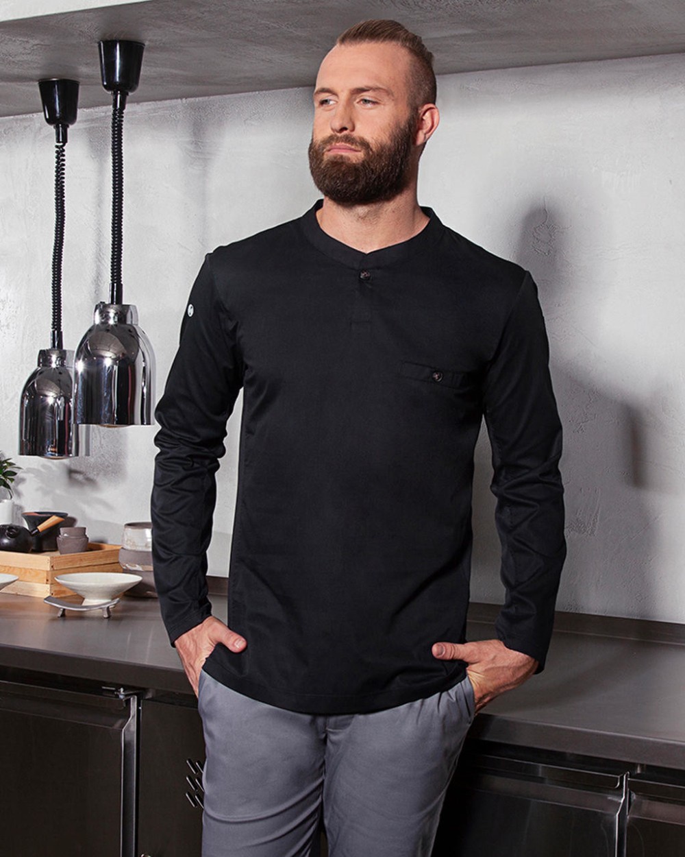 KARLOWSKY Workshirt Performance Long Sleeve Hemden personalisierbar