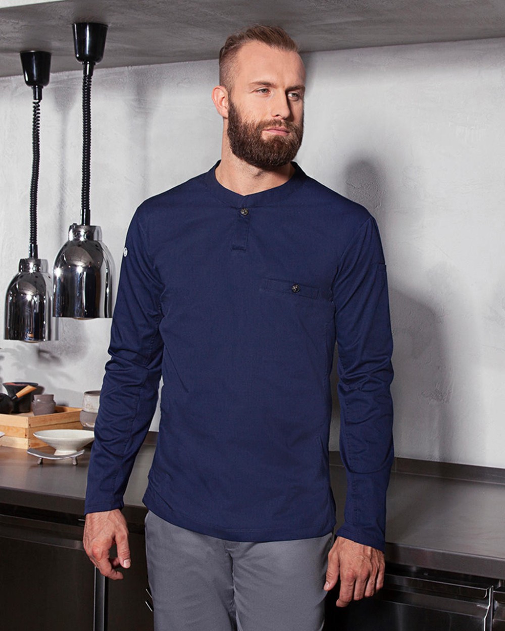 KARLOWSKY Workshirt Performance Long Sleeve Hemden personalisierbar