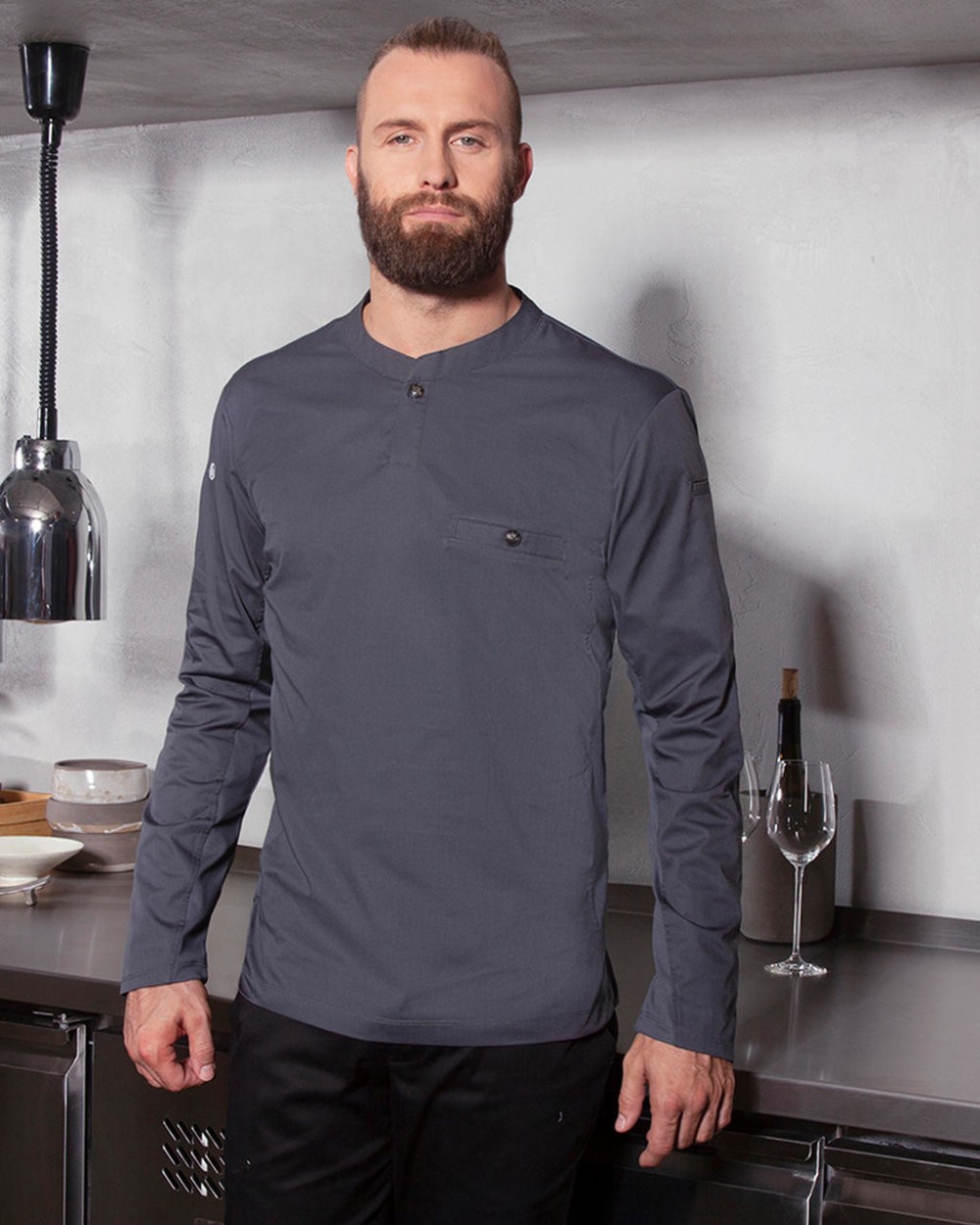 KARLOWSKY Workshirt Performance Long Sleeve Hemden personalisierbar