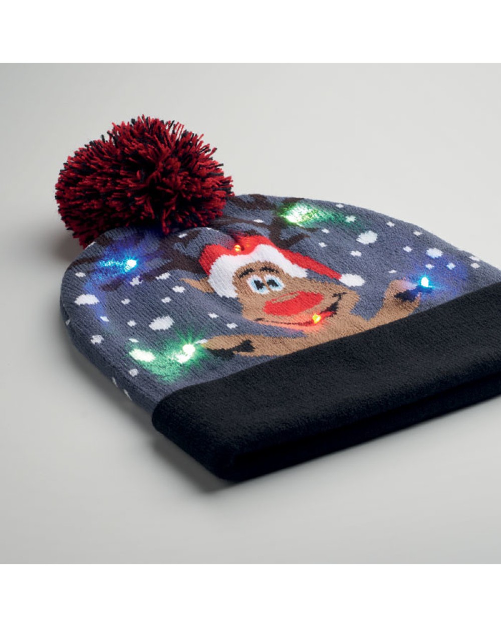 Accessoires personnalisable 4DO Bonnet de Noël tricoté avec LED