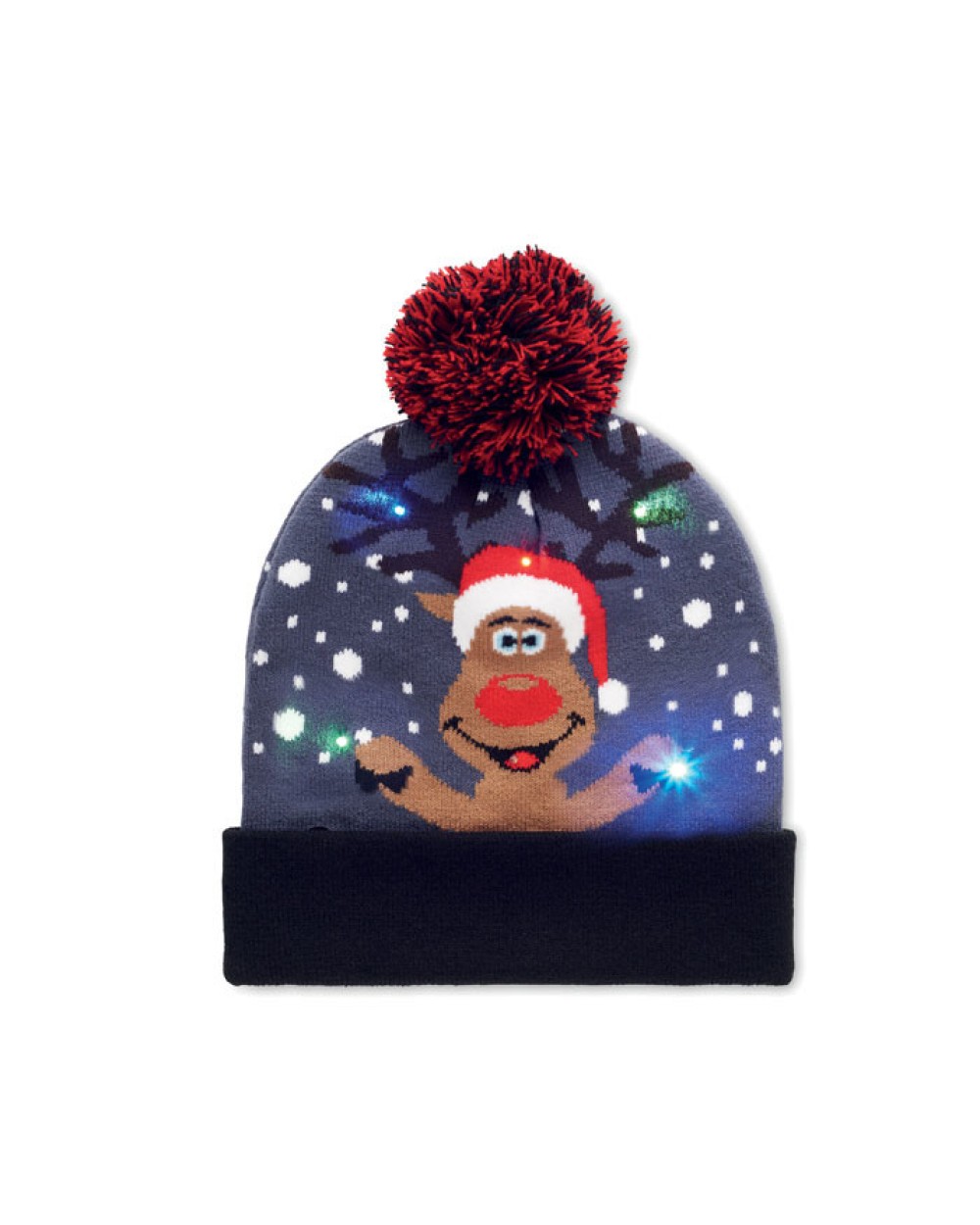 Accessoires personnalisable 4DO Bonnet de Noël tricoté avec LED